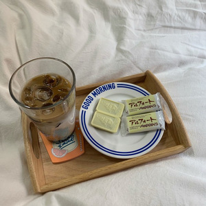 Solhui-Placa de cerámica redonda con letras del alfabeto inglés, platos de <span class=keywords><strong>buenos</strong></span> días, té de la tarde con líneas dobles - Product Image 5