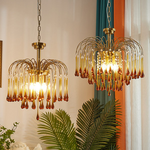 Đèn chùm pha lê sang trọng kính hiện đại treo giọt nước mắt đèn chùm đèn Mặt dây chuyền - Product Image 2