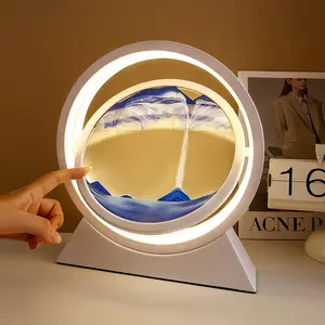 NISEVEN Großhandel Office Desktop Glas Sanduhr Artefakt Led Lampe 3D Treibsand Malerei Ornamente Home Decoration