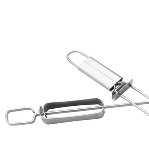 Brochetas Personalizadas con Logotipo <span class=keywords><strong>para</strong></span> Asar, Brochetas Planas de Acero Inoxidable de Doble Punta con Barra de Empuje, Palitos <span class=keywords><strong>para</strong></span> Brochetas - Product Image 4