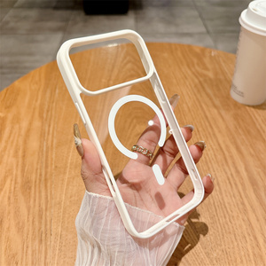 Custodia per telefono magnetica trasparente in acrilico di lusso per <span class=keywords><strong>iPhone</strong></span> 17 <span class=keywords><strong>Pro</strong></span> Max 17 Air 16 15 14 13 12 <span class=keywords><strong>11</strong></span> <span class=keywords><strong>Cover</strong></span> <span class=keywords><strong>rigida</strong></span> trasparente antiurto - Product Image 2