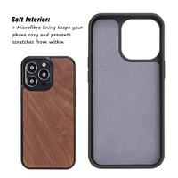 Casing Ponsel Kayu Microfiber Berukiran Kustom Grosir Casing Ponsel Kayu untuk Iphone 7 13 Pro Max