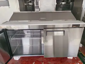 Refrigerador de cocina, equipo de catering para restaurante, pre Mesa, Pizza, ensalada, refrigerador, Saladette, mostradores de preparación