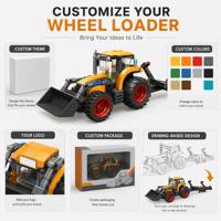 Set de Bloques de Construcción de Tractor Naranja con Ruedas y Accesorio de Arado, Juguetes Funcionales para Niños para Juego de Roles Agrícolas y Exhibición