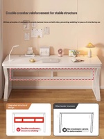 Bureau d'ordinateur moderne en bois massif écologique avec ports USB, design rectangulaire pour bureau à domicile et immeuble de bureaux