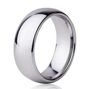 Кольца из карбида вольфрама 8 мм для женщин и мужчин, простые кольца с высокой полировкой и куполом для изготовления на заказ, гравировка черного и серебряного цвета