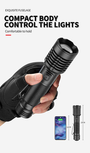 500lumen 200m XHP50 Led đèn pin không thấm nước 18650 <span class=keywords><strong>Torch</strong></span> <span class=keywords><strong>5</strong></span> chế độ cắm trại câu cá đèn lồng USB sạc zoom đèn - Product Image 5