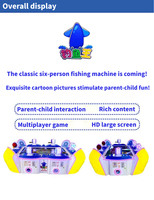 Machine de jeu d'arcade de pêche pour enfants, 6 joueurs, jeu électronique de poisson 220V pour enfants, vente à chaud