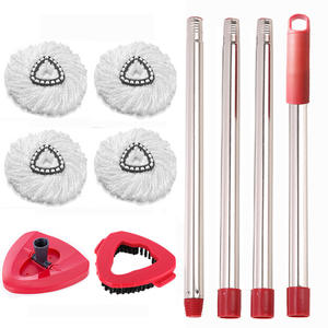 Fileté 4 Section <span class=keywords><strong>Balai</strong></span> Poignée Vadrouilles Nettoyage Sol Spin Rod Mop 360 Turbo Microfibre Mop Set pour V Ileda O-Cedar Easy Wring - Product Image 4