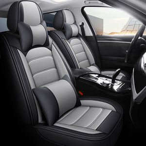 Housse de siège de voiture en cuir Nappa de haute qualité, durable, universelle, sportive, cinq places, ensemble complet, accessoire intérieur - Product Image 2