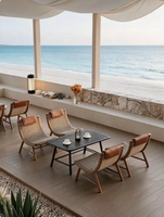 Ensemble table et chaises d'extérieur modernes en aluminium écologique pour cour, jardin, terrasse, maison d'hôtes, hôtel, café, usage commercial