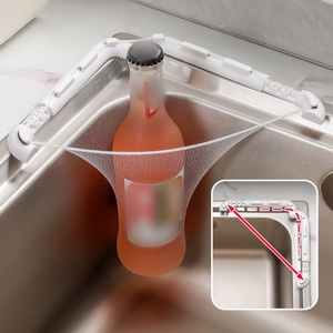 Anti <b>Clogging</b> Vegetable Basin Water Barrier Bag Kitchen Triangular Drainage Sink Filter Screen Sink Telescopic Filter Clamp - Product Image 3