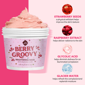Vegan Strawberry Ice Cream Mask Wash-Off <span class=keywords><strong>Masque</strong></span> facial à l'<span class=keywords><strong>acide</strong></span> <span class=keywords><strong>glycolique</strong></span> et à la framboise Diminuer la matité - Product Image 5