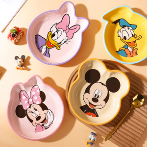 Dessin animé Mickey Mouse et <span class=keywords><strong>Minnie</strong></span> canard 3D porcelaine peinte à la main moderne assiette ensemble blanc quotidien usage domestique vaisselle - Product Image 1