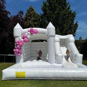 White Bounce House Castle <span class=keywords><strong>con</strong></span> <span class=keywords><strong>piscina</strong></span>, White Jumper Castillo hinchable Decoraciones DE BODA Cama de salto para fiesta de niños - Product Image 4