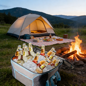 カスタムハードテーブルトップカップホルダー付き冷蔵折りたたみ式EVAショルダー折りたたみ式クーラー断熱クーラーバッグ（屋外パーティー用） - Product Image 5