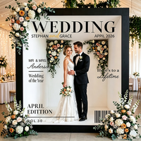 Autocollant en vinyle PVC auto-adhésif résistant à l'eau et durable, taille personnalisée, pour décoration de mariage et d'anniversaire, idéal pour les cabines photo.