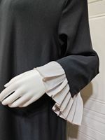 Abaya de luxe pour femmes musulmanes de Dubaï, robe longue noire plissée avec patchwork, kimono cardigan, kaftan modeste, robe femme, vêtements islamiques