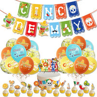 Set de Decoración para Fiesta Temática Mexicana, Cinco de Mayo, Día de Muertos, Banderines y Globos de 12 Pulgadas, Oferta con Descuento para Festivales Mexicanos