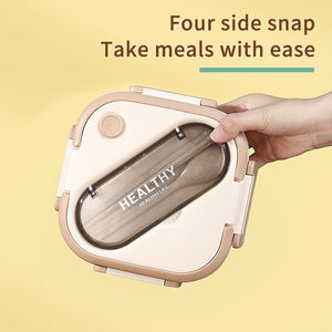 Contenitori per il pranzo quadrati di grande capacità 1300ml, bento box, contenitore per la conservazione degli alimenti con utensili da cucina - Product Image 5