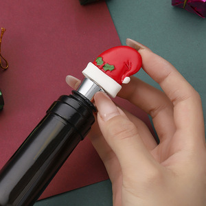 Christmas <b>Hat</b> Wine Stopper Resin Santa Design Bottle Seal For <b>Holiday</b> Gift Decor - Product Image 4