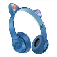 Harga Pabrik Headphone Nirkabel Over-Ear dengan Lampu RGB Telinga Kucing dan Suara Stereo Headset Anak untuk Anak-anak.
