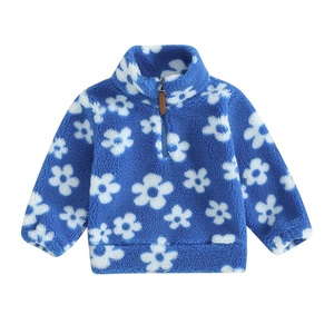 Automne hiver fabuleux sherpa bébé enfants garçon <span class=keywords><strong>manteau</strong></span> enfant en bas âge enfants rétro fleurs sherpa veste - Product Image 2