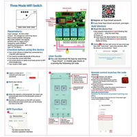 Module de relais de contrôle d'accès 4 canaux Tuya Wifi Zigbee 433 MHz AC250V DC32V à commande ponctuelle, auto-bloquant et interverrouillable