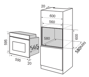<span class=keywords><strong>Four</strong></span> <span class=keywords><strong>encastrable</strong></span> 72L avec <span class=keywords><strong>micro</strong></span>-<span class=keywords><strong>ondes</strong></span> <span class=keywords><strong>et</strong></span> grill, fonction combinée MWO 3 - Product Image 4