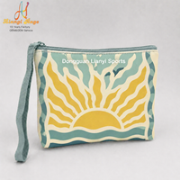 Sac cosmétique en néoprène personnalisé style bohème avec imprimé soleil, pochette de rangement pour maquillage et soins de la peau, idéal pour les voyages, la promotion quotidienne et les cadeaux.