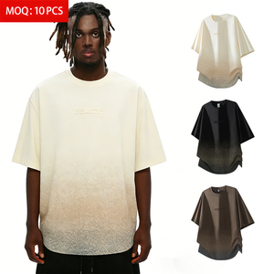 <span class=keywords><strong>T</strong></span>-<span class=keywords><strong>shirt</strong></span> Streetwear <span class=keywords><strong>Homme</strong></span> Personnalisé avec Logo, Lettres 3D en Relief, Teinture Dégradée, Tricoté, Ample, Respirant, 180g, Manches Courtes – Vente en Gros - Product Image 1