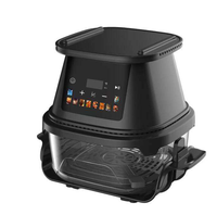 Anbolife Nueva Freidora de Aire 2 en 1 de 4L con Parrilla de Vidrio |   Pantalla Táctil Digital de 1500W |   Cesta de Vidrio sin PFAS con 10 Preajustes, OEM ODM