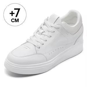 <span class=keywords><strong>Chaussures</strong></span> de marche en cuir <span class=keywords><strong>à</strong></span> auto-lacets faciles <span class=keywords><strong>à</strong></span> enfiler pour hommes, avec soutien de la voûte plantaire, antidérapantes, rehaussantes de 7 cm/2,76 pouces - Product Image 1