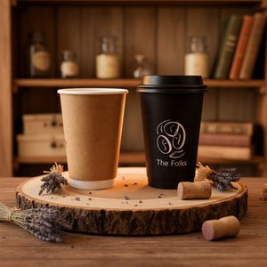 Vasos de Café Desechables de Cartón Blanco Reciclable de Doble Pared con Aislamiento, de 8, 10, 12, 16, 20 y 22 Onzas, con Tapas, de Sunshine Custom Wholesale - Product Image 5