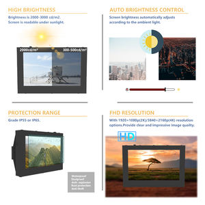 Écran 4K 75 pouces LCD écran mural extérieur Signalisation multimédia IP65 IP55 Kiosque avec affichage horizontal ou vertical - Product Image 2