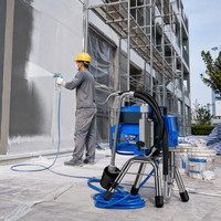 Pulvérisateur de ciment et de plâtre multifonctionnel à moteur sans balais avec trémie de 30 L pour revêtement ignifuge et pulvérisation de mortier, haute efficacité