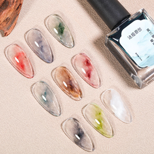 ZRKGEL Etiqueta Privada 9 colores Nail Art Design Blossom Effect Gel Nail Paint Marble Ink Gradient Acuarela Blooming Ink UV Gel - Product Image 1