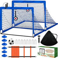 Kit Completo de Portería de Fútbol Portátil, Redes de Fútbol Plegables para Jardín, Escuela, Entrenamiento Interior y Exterior, Juguetes Deportivos para Niños