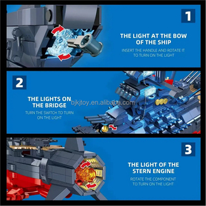 Jie Star 58278 2026 Moc 1:500 Modello di Nave da Guerra, Set di Costruzioni <span class=keywords><strong>Militari</strong></span> in Mattoncini, Giocattoli Fai-da-Te per Bambini - Product Image 4