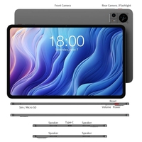 PC tablette 12 pouces grand écran Teclast T60 4G LTE Android 13 8 Go + 256 Go 8000mAh batterie double SIM double caméra tablette