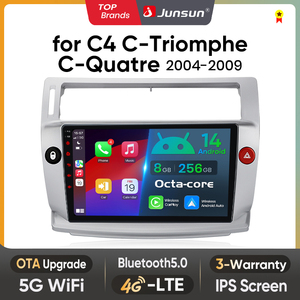 Junsun V1 Stock UE Radio Voiture Android sans Fil CarPlay Navigation pour Citroën <span class=keywords><strong>C4</strong></span> C-Triomphe C-Quatre 2004-2009 Multimédia Voiture - Product Image 1