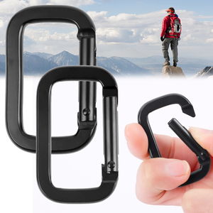 Oxydation Porte-clés Aluminium Crochets Plats <span class=keywords><strong>Mousqueton</strong></span> 50mm Noir Verrouillage Carré <span class=keywords><strong>Mousqueton</strong></span> <span class=keywords><strong>Avec</strong></span> <span class=keywords><strong>Sangle</strong></span> - Product Image 6