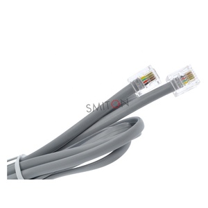 <span class=keywords><strong>Cable</strong></span> de línea telefónica de <span class=keywords><strong>4</strong></span> <span class=keywords><strong>hilos</strong></span> de 28 AWG con conductor BC RJ11 de 2 metros, <span class=keywords><strong>cable</strong></span> <span class=keywords><strong>plano</strong></span> 6P4C de fábrica - Product Image 3