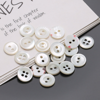 Boutons de coquillage blanc-Flatback, décoré de perles, 2 trous, pour chemises formelles pour hommes