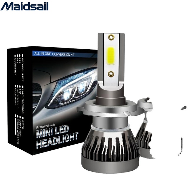 New Cross-Border Hot-Selling 12V Car LED Headlight Mini Fanless Integrated H4/H11/H7 Super Bright Front Fog Light Universal