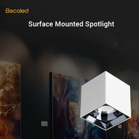 Spot LED Carré en Aluminium à Montage en Surface 10W IP65 Dimmable Orientable à 360 Degrés Anti-Éblouissement Mince Moderne Haute Performance