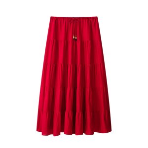 Conjunto de Top Halter de Lino Arrugado y Falda Midi Escalonada para Mujer 2026, Estilo Vintage para Vacaciones, Dos Piezas, OEM/ODM por Fábrica China - Product Image 5