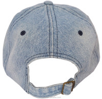 Casquette en coton denim vintage usé avec emblème à broderies multiples