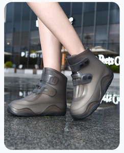 Unisex portatile ispessito resistente all'usura <span class=keywords><strong>antipioggia</strong></span> tubo medio TPE Shoe impermeabile copertura pioggia per esterni stivali - Product Image 4