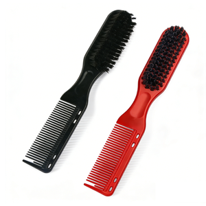 Nouvelle Arrivée Brosse à Cheveux Portable en Plastique et Nylon à Double Tête pour Barbiers et Coiffeurs, Brosse à Barbe pour Hommes - Product Image 2
